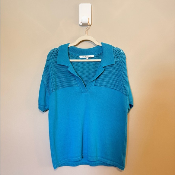 English Factory • Oversized Polo Sweater Polo Tee XS Preppy from Anthropologie - Picture 4 of 11